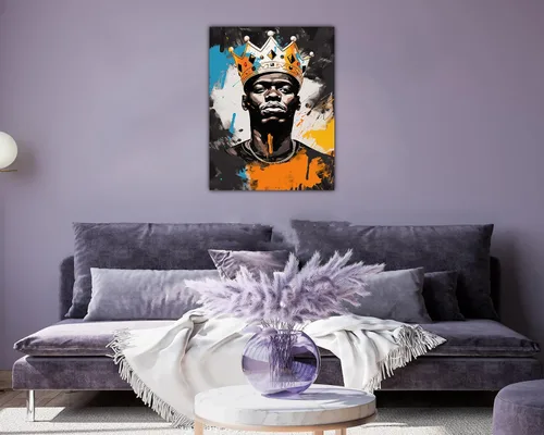 Miniatura 127 de Arte de pared afroamericano, decoración de rey y reina bailarín negro para sala de estar, arte de pareja de amor negro para dormitorio, lienzo