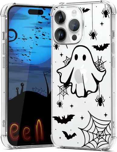 Miniatura 51 de Funda de Halloween para Google Pixel 6A transparente con diseños de murciélagos fantasmas, funda para teléfono para niñas, elegante, delgada, a