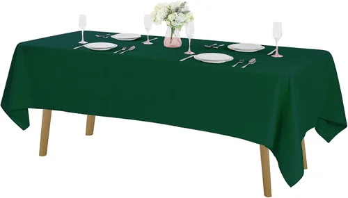 Miniatura 93 de Cupuamon - Mantel rectangular de 60 x 84 pulgadas, tela de poliéster lavable para decoración de bodas, fiestas, cenas y banquetes