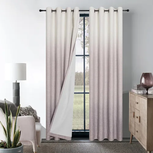 Miniatura 11 de Paneles de cortinas opacas con aislamiento térmico y reducción de ruido, cortinas rústicas para dormitorio, textura de lino pesado, juego