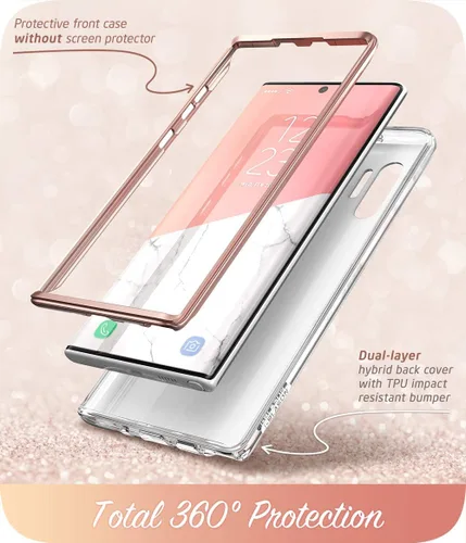 Miniatura 3 de i-Blason Cosmo Series - Funda diseñada para Galaxy Note 10 (versión 2019), diseño de mármol protector sin protector de pantalla integrado (mármol)
