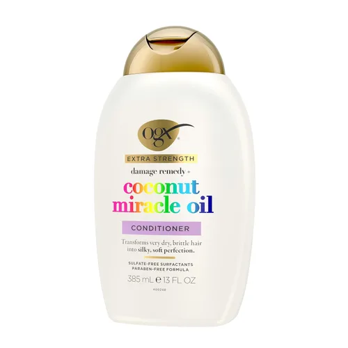 Miniatura 8 de OGX Remedio para los daños extra fuerte + Acondicionador de aceite milagroso de coco, 13 onzas