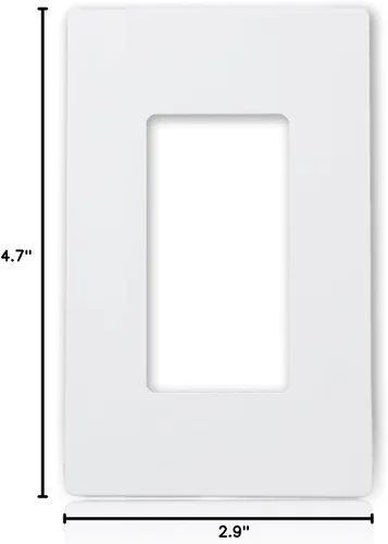 Miniatura 4 de Maxxima Paquete de 10 enchufes decorativos de 1 banda, placa de pared sin tornillos, blanco, tamaño estándar, perfecto para interruptores de luz