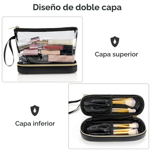 Miniatura 4 de Ethereal Bolsa de maquillaje de viaje, bolsa de cosméticos transparente, organizador de maquillaje, bolsa de aseo aprobada por la TSA, bolsa