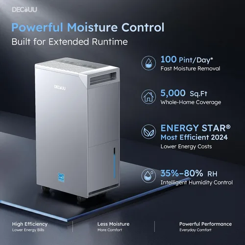 Miniatura 2 de Deshumidificador con certificado Energy Star para 5000 sq. ft., máx. 12.5 gal, estándar: 8.75 gal, con manguera de drenaje, con control inteligente