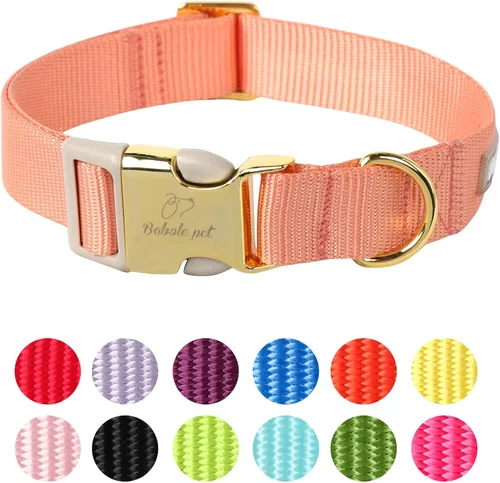 Miniatura 15 de Collar de perro de nailon de Babole Pet - Collares ajustables de cinturilla suave de nailon negro para perros pequeños, medianos y grandes, collar