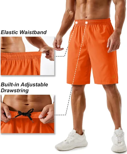 Miniatura 37 de TACVASEN Pantalones cortos deportivos para correr para hombre, 9 pulgadas, de secado rápido, pantalones cortos ligeros de verano, 3 bolsillos