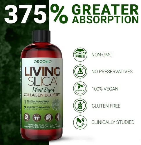 Miniatura 6 de Living Silica Potenciador de colágeno a base de plantas Potenciador de colágeno vegano Apoya la producción saludable de colágeno y elastina
