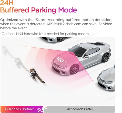 Miniatura 3 de VIOFO Dash Cam A119 Mini 2, sensor STARVIS 2, 2K 60 fps/HDR 30 fps con control de voz para coche con Wi-Fi GPS de 5 GHz, visión nocturna 2.0, modo