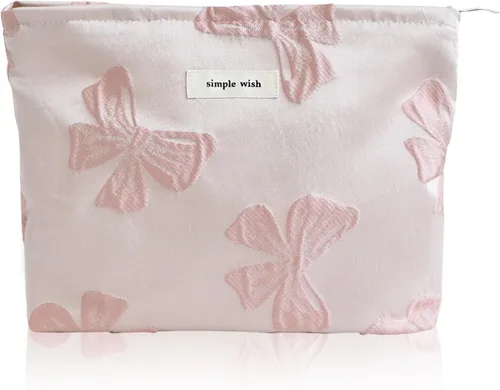Miniatura 38 de Wudygirl Bolsa de maquillaje de lona para mujer, organizador estético de maquillaje, bolsa de maquillaje de viaje, bolsa de aseo para bolso, bolsa