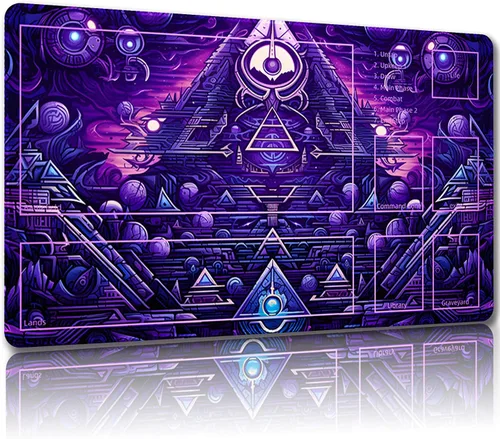 Miniatura 14 de Tapete de juego para MTG con bolsas de almacenamiento gratuitas – 24 x 14 pulgadas tapete de juego para juegos de mesa y juegos de mesa, con zonas