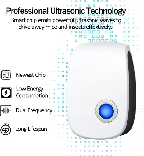 Miniatura 3 de Control ultrasónico de plagas electrónico repelente de plagas, enchufe repelente sónico para interiores para roedores, cucarachas, insectos