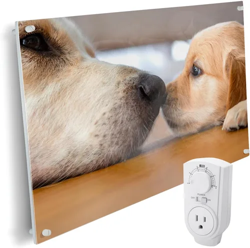 Miniatura 7 de EconoHome Panel de calentador de espacio de montaje en pared, con termostato, calentador de convección de 600 vatios, ideal para habitaciones de 200