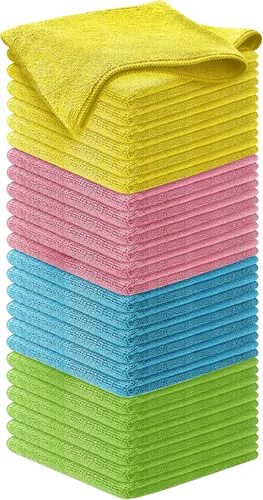 Miniatura 32 de USANOOKS Paño de limpieza de microfibra, 8 piezas de 12 x 11 pulgadas, alto rendimiento, 1200 lavados, toallas ultra absorbentes, tejido de suciedad