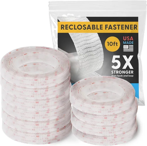 Miniatura 13 de Fuerza industrial - Cinta adhesiva negra de 10 pies + tijeras para interiores y exteriores - Cierre autoacoplable compatible con 3M SJ3550 / SJ3560