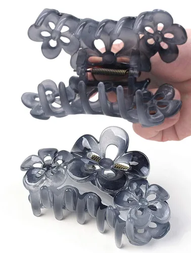 Miniatura 5 de Fashion & Lifestyle Paquete de 3 pinzas para el cabello grandes de 4 pulgadas para mujeres y niñas, pinza bastante fuerte, pasadores antideslizantes