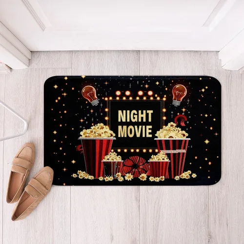 Miniatura 26 de Homewish Alfombra de baño con música de piano, notas musicales, para niños, niñas, niños, adolescentes, retro, graffiti, gris, dorado, lanudo