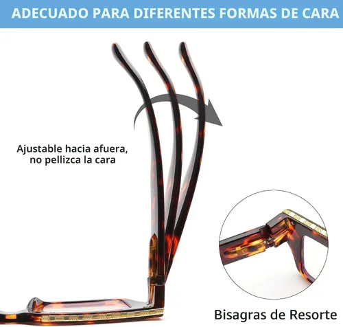 Miniatura 4 de JM Paquete de 3 gafas de lectura estilo Oprah para mujeres y hombres, elegantes gafas cuadradas con bloqueo de luz azul Color mixto
