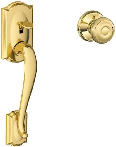 Miniatura 16 de SCHLAGE FE285 622 Acc CAM LH Juego de Manijas Mitad Inferior, Moldura Interior Camelot, Negro Mate