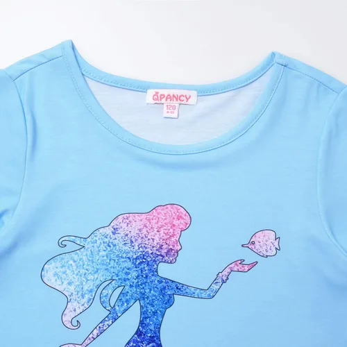 Miniatura 31 de QPANCY Conjunto de pijamas a juego para niñas y muñecas, pijamas de manga larga para otoño e invierno