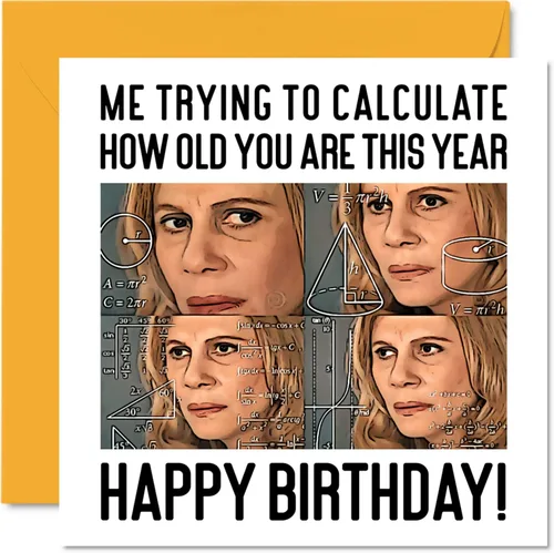 Divertidas tarjetas de cumpleaños para hombres y mujeres, meme de matemáticas confusas, tarjeta de cumpleaños grosera para hermano, hermana, amigo,