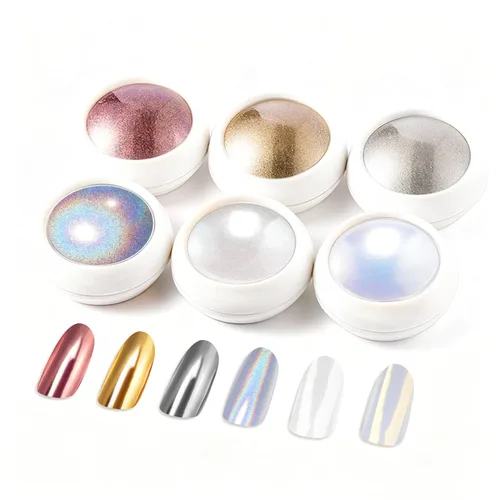 Miniatura 8 de 2 piezas de polvo de uñas cromado: polvo de uñas cromado cobre efecto espejo, espejo metálico, polvo de uñas naranja cromado para decoración