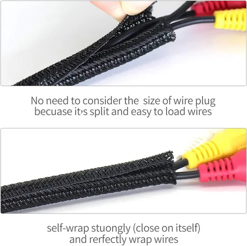 Miniatura 5 de Funda de organización de cables, protege al gato de los cables de masticación, protector de cable de telar de alambre, manga dividida