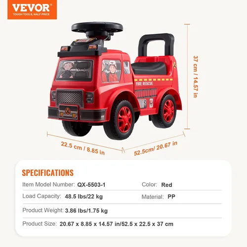 Miniatura 10 de VEVOR Coche de Paseo con Empuje para Niños Pequeños, Edades 19+ Meses, Coche de Carreras, Juguete de Paseo para Niños Pequeños que Pasa de Sentado a