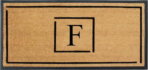 Miniatura 52 de A1HC - Tapete de puerta con monograma de fibra de coco natural para puerta delantera, 24 x 48, felpudo duradero tratado anti-desprendimiento