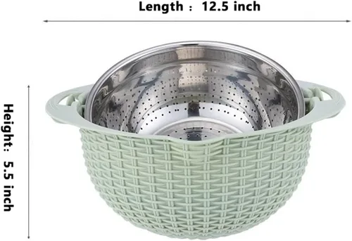 Miniatura 2 de Rallador 5 en 1, cortador de verduras, cesta de drenaje, contenedor de alimentos, ensalada, rebanador portátil de gran capacidad, herramienta