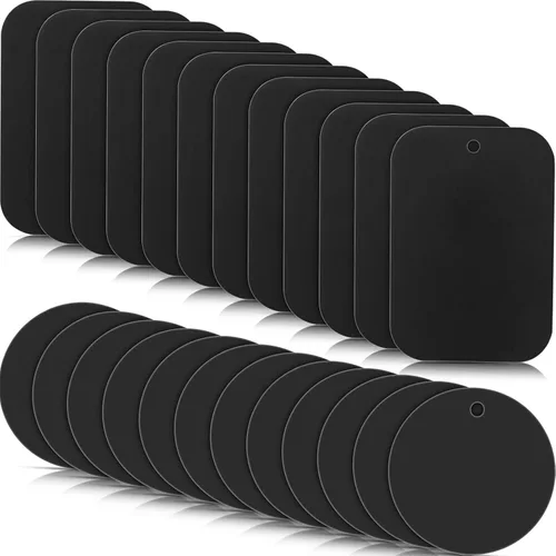 Weewooday 24 placas de metal para teléfono, soporte magnético para automóvil, soporte magnético con soporte adhesivo para soportes magnéticos para