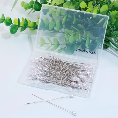 Miniatura 3 de Shapenty Alfileres de cabeza de perla, ramillete de lágrima, alfileres rectos para tela de costura, proyectos de acolchado, joyería, boda