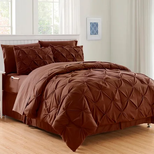Miniatura 13 de Elegant Comfort Juego de edredón de 6 piezas de lujo, más suave y acogedor, juego completo suave y sedoso que incluye juego de sábanas con bolsillos