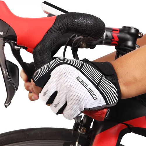 Miniatura 6 de Souke Sports Guantes de ciclismo Guantes acolchados de medio dedo para bicicleta con absorción de golpes, antideslizantes, transpirables, MTB