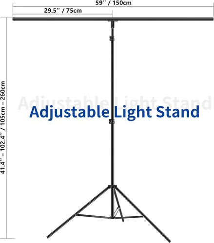 Miniatura 2 de Neewer Kit de soporte de fondo en forma de T, soporte de trípode ajustable de 8.5 pies de alto y barras transversales de 5 pies/4.9 ft de ancho