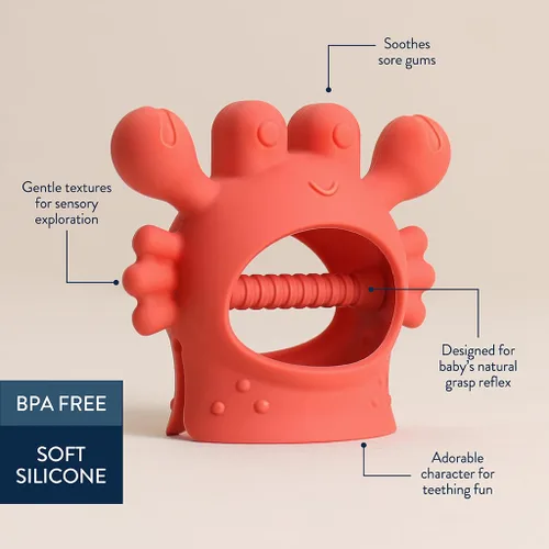 Miniatura 3 de Itzy Ritzy Bitzy Grip - Mordedor de silicona para bebés, juguete de dentición con agarre fácil de sostener, diseñado para bebés de 3 meses