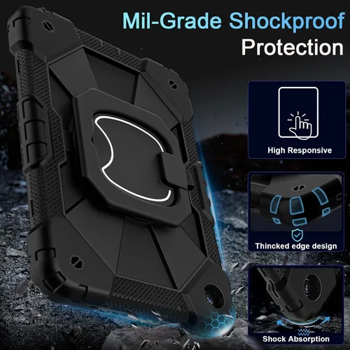 Miniatura 3 de Auizotl Funda para Samsung Galaxy Tab A9+/A9 Plus de 11 pulgadas (SM-X210/X216/X218) con protector de pantalla/soporte giratorio/soporte