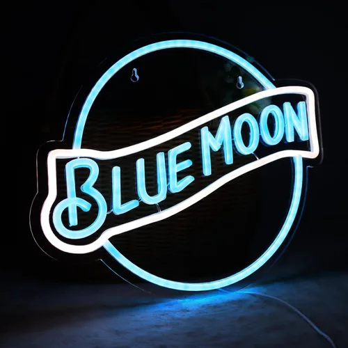 Miniatura 2 de Letreros de Neón Luna Azul para Decoración de Pared Luces de Neón para Dormitorio Letreros LED Adecuados para Cueva de Hombre Bar Pub Restaurante
