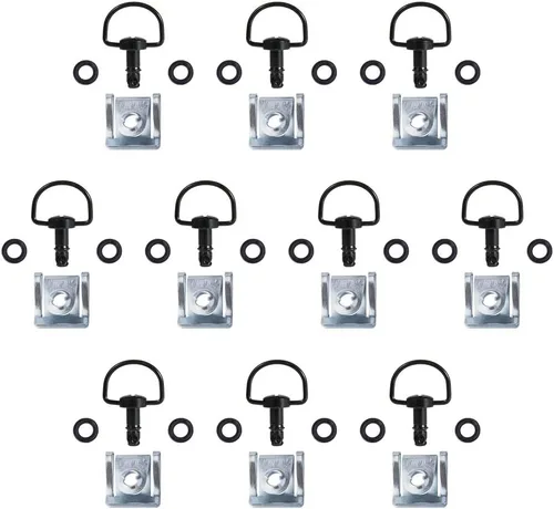 Miniatura 7 de MOTO4U otorcycle - Sujetadores de carrera de liberación rápida con anillo en D tipo C de 0.555 pulgadas, plateado mate (paquete de 10)