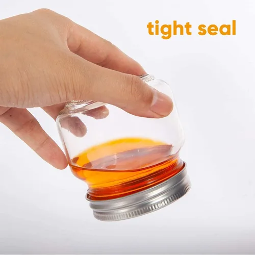 Miniatura 4 de Accguan Tarros Mason de 8 oz / 8.5 fl oz con tapas herméticas, tarro de vidrio con tapas regulares, tarro de vidrio transparente ideal