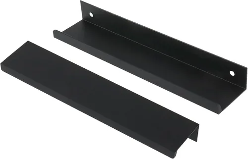 Miniatura 8 de Tiradores negros de 3.94 pulgadas para gabinete, 6 unidades, espacio entre agujeros de 2.52 pulgadas, tiradores de borde de aleación de aluminio