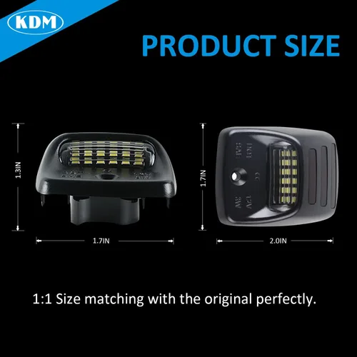 Miniatura 6 de KDM Luz LED de matrícula con 3 tubos de neón OLED rojos compatibles con Toyota Tacoma 2005-2015 y Tundra 2000-2013, lámpara trasera de camioneta