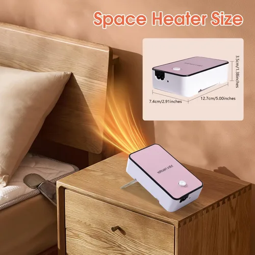 Miniatura 2 de Calentador de espacio portátil, calentador eléctrico de cerámica PTC, calentador de escritorio, calentador de ventilador de alto rendimiento