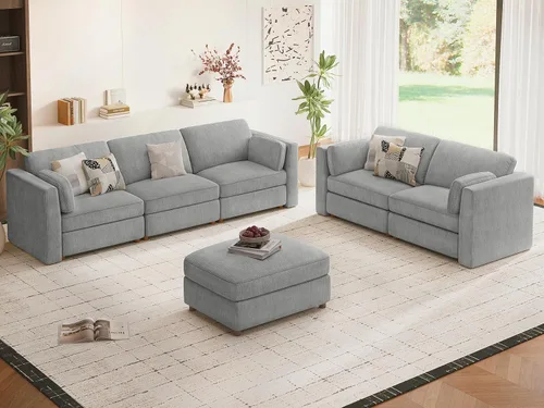 Miniatura 58 de Sofá biplaza extragrande de 83.5 pulgadas, sofás para sala de estar, sofá nube de felpilla de asiento profundo, sofá modular seccional, funda