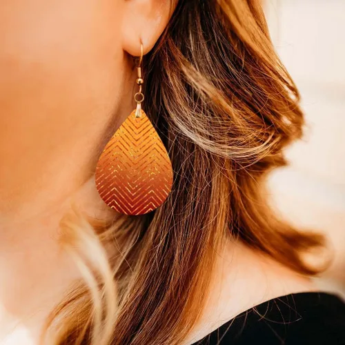 Miniatura 37 de Dangle Earrings for Women Colorful Dangling Drop Statement Jewelry Printed MDF Wood Teardrop Double Side Print Handmade by The Painted Pug