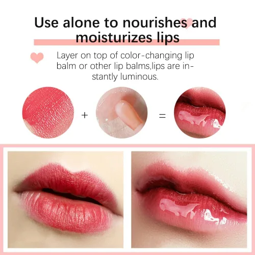 Miniatura 5 de Aceite de brillo labial hidratante Fovcos, aceite de brillo labial hidratante, brillo labial voluminizador, brillo labial transparente, aceite