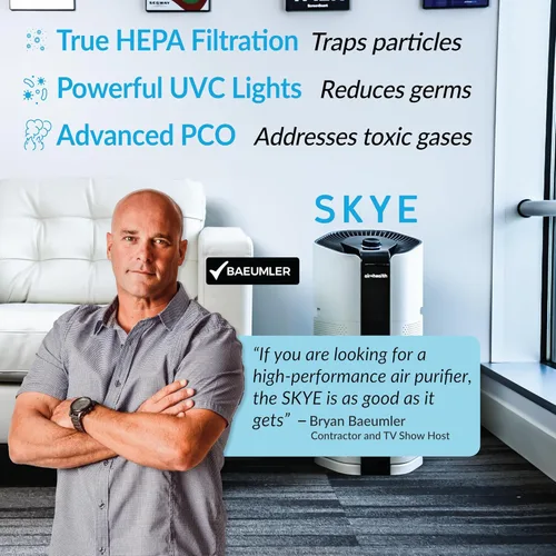 Miniatura 2 de Air Health Skye - Purificador de aire de 5 etapas, cuenta con luz ultravioleta (UVC), H13 True Hepa, carbono, PCO, WiFi inteligente, modo