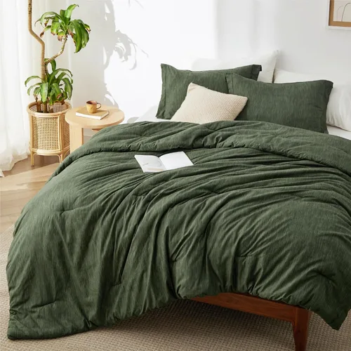 Miniatura 40 de Bedsure - Juego de edredón queen - Juego de ropa de cama refrescante y cálida, ropa de cama reversible gris claro para todas las estaciones, 3 03