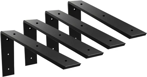 Miniatura 38 de WINKER Soporte para encimera, paquete de 2 unidades resistente de soporte oculto en L para estante de 3/8 pulgadas de grosor, 10 x 6 x 2.5 pulgadas