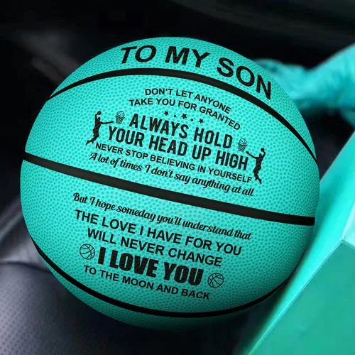 Miniatura 5 de KWOOD Regalos de baloncesto grabados personalizados para interiores y exteriores para hijo, I Love You to The Moon and Back, regalos de graduación